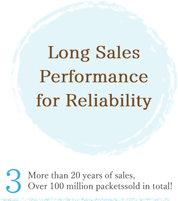 Long Ssales Pperformance for Reliability More than 20 years of sales,Over 160 million packagespackets sold in total!