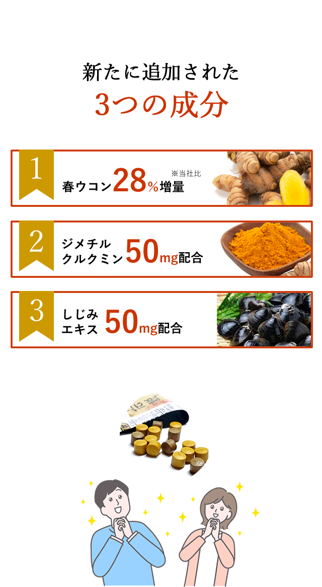 新たに追加された3つの成分